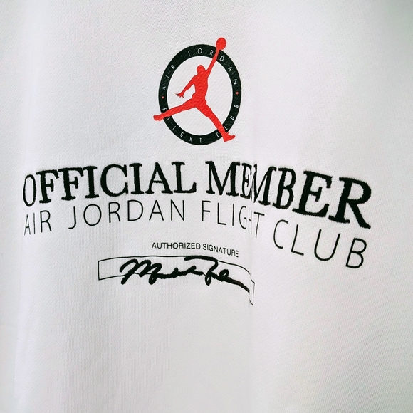 Air Jordan Flight Club Crewneck Sweatshirt White Official Member Graphic Size M - Picture 3 of 5
